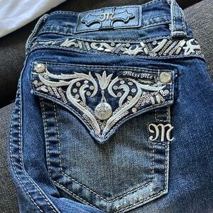 Miss me mid ride boot dark denim jeans waist 25 excellent condition